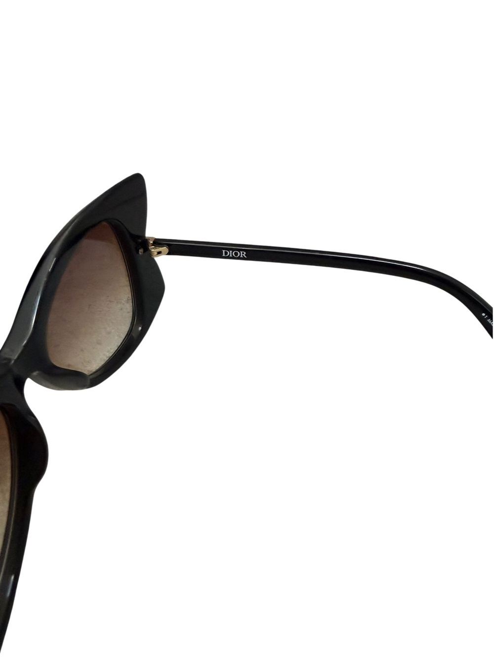 NWOT Dior Black Cat-Eye Sunglasses with Gradient Brown Lenses - Picture 6 of 10